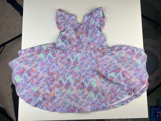 Nest and Nurture Elle twirl dress, purple pixels, 12-24m, Kids 24 Month (18-24M)
