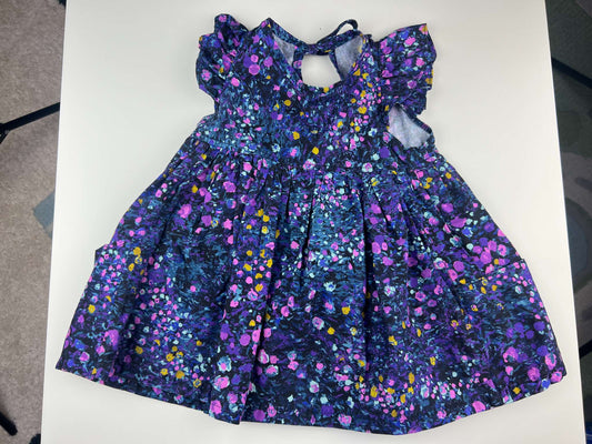 Nest and Nurture Poppy tunic, purple painted florals, 2T, Kids 2T