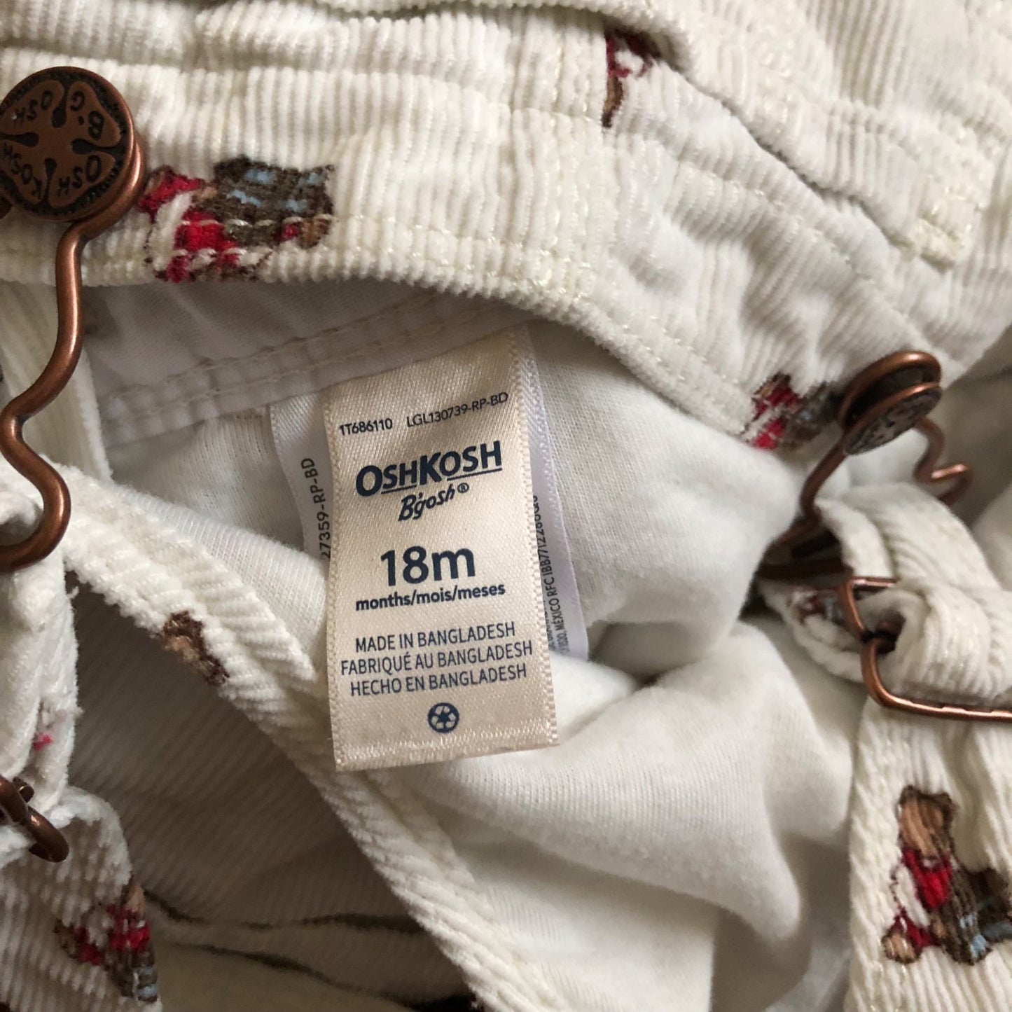 Oshkosh Christmas Overalls, Kids 18 Month (12-18M)