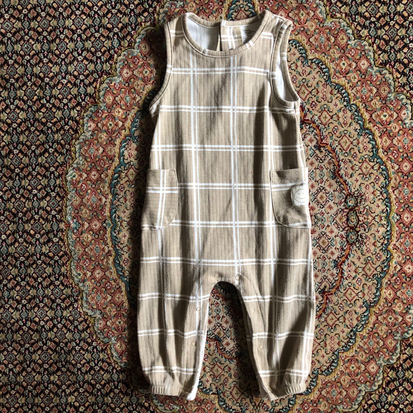 Beige Overall Romper, Kids 18 Month (12-18M)