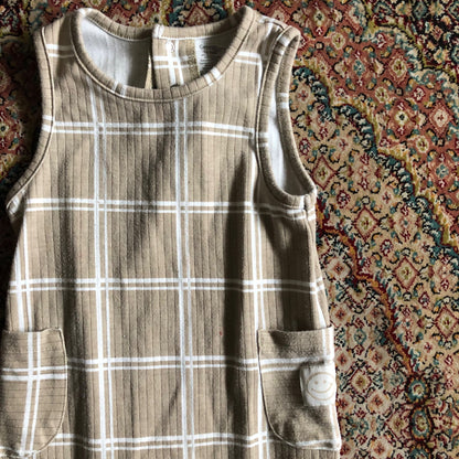 Beige Overall Romper, Kids 18 Month (12-18M)