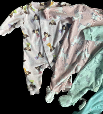 0-3 Month Fleece Sleepers, Kids 3 Month (0-3M)