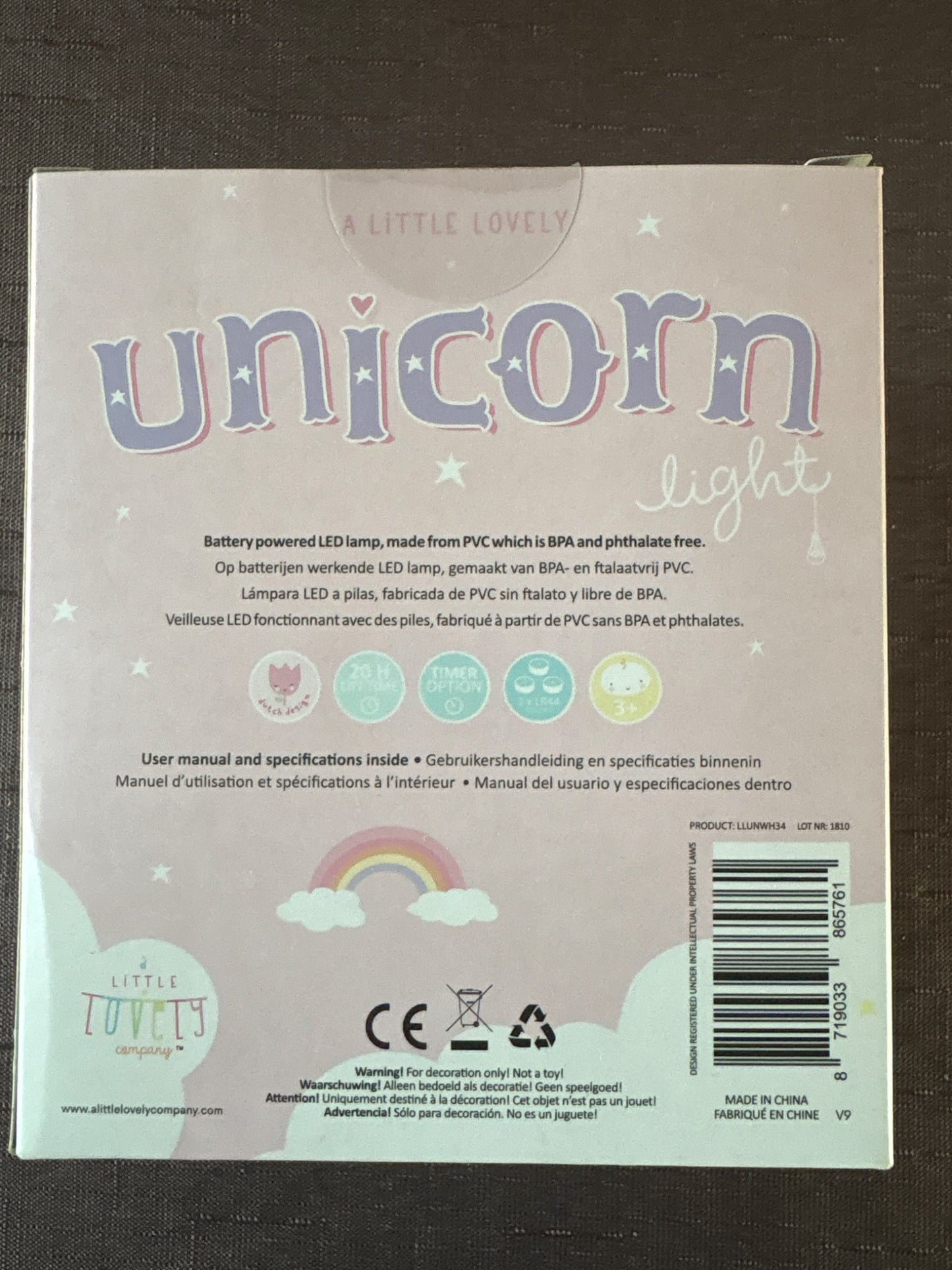 Unicorn light up decoration/night light