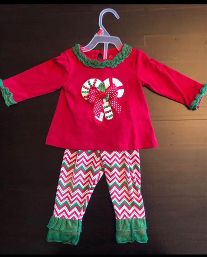 2 Cute Christmas outfits, Kids 9 Month (6-9M)