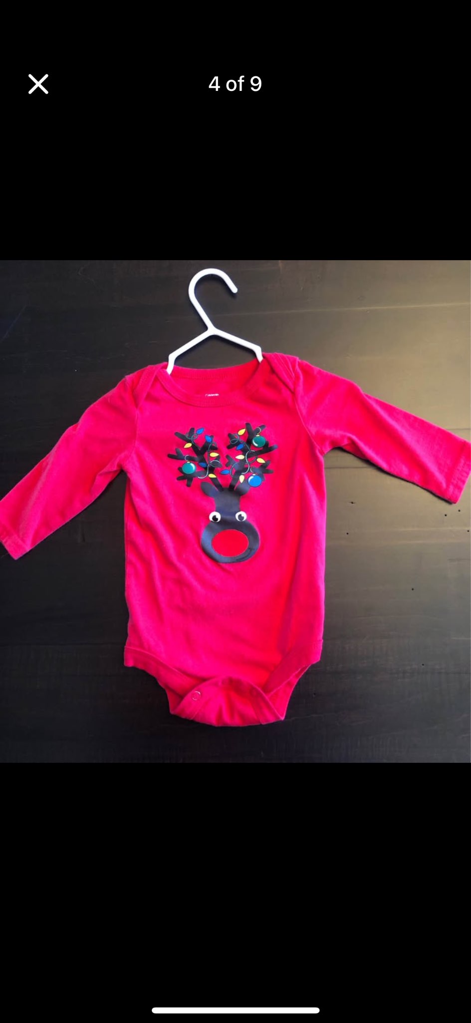 4 Holiday Onesies , Kids 9 Month (6-9M)