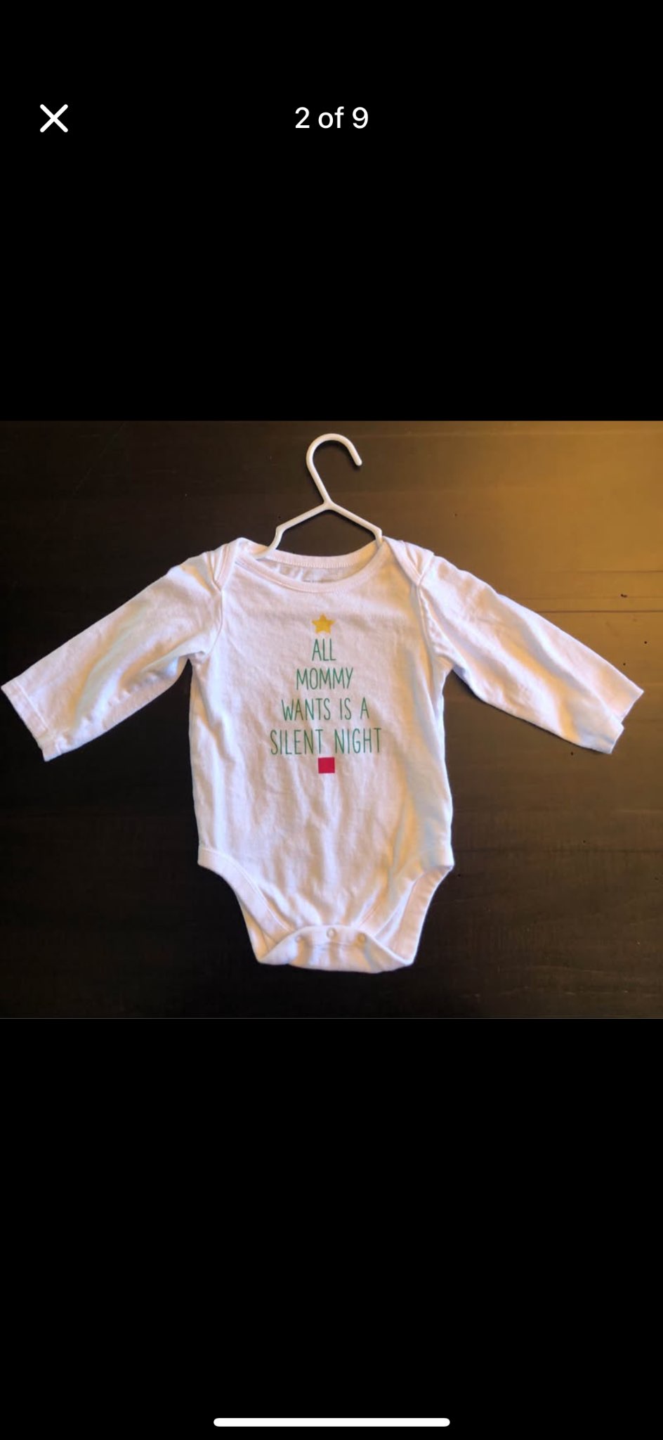 4 Holiday Onesies , Kids 9 Month (6-9M)