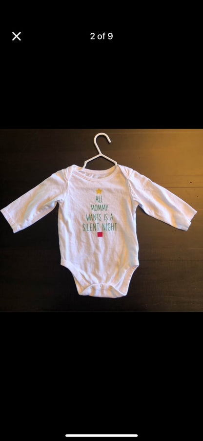 4 Holiday Onesies , Kids 9 Month (6-9M)