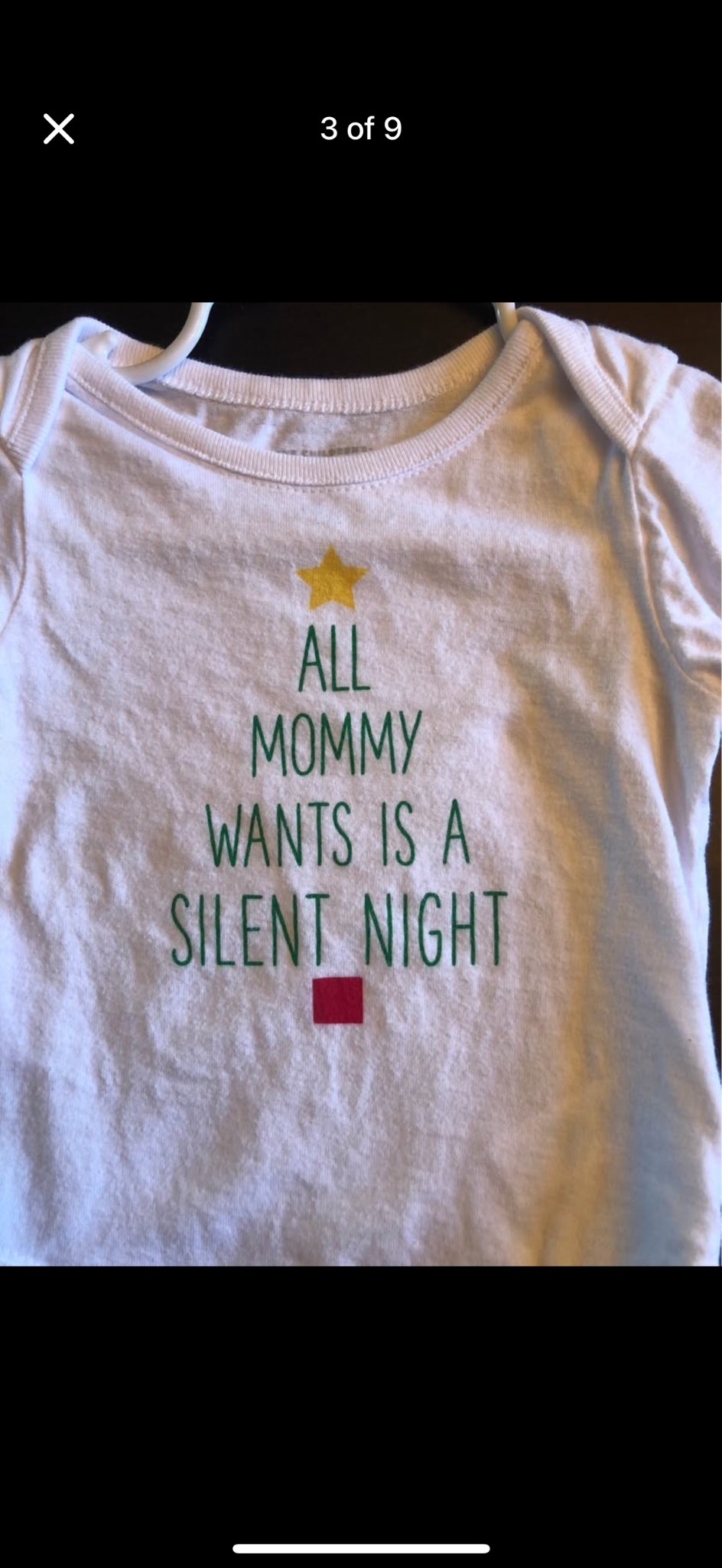 4 Holiday Onesies , Kids 9 Month (6-9M)