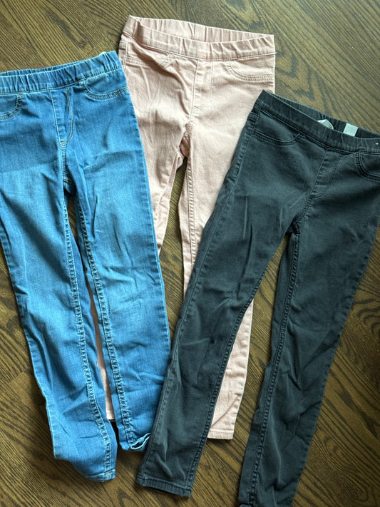 3 pairs H&M skinny jeans, Kids 7 & 8 (small)