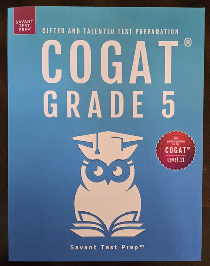 COGAT Grade 5 test prep book