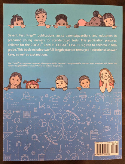 COGAT Grade 5 test prep book