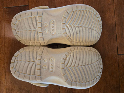 Crocs classic kids' clogs (ivory/beige) - RRP $50, Shoes 12 (Toddler:2-4yr)