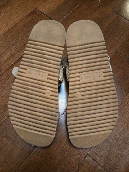 Steve Madden Kids Bigmona Raffia Flatform Sandals (Retail for $70), Shoes 2 (Kids:4-8yr)