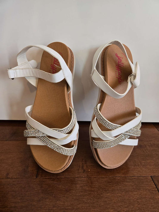 Jellypop kid girls' strappy white and diamante sandals in size 13M, Shoes 13 (Kids:4-8yr)
