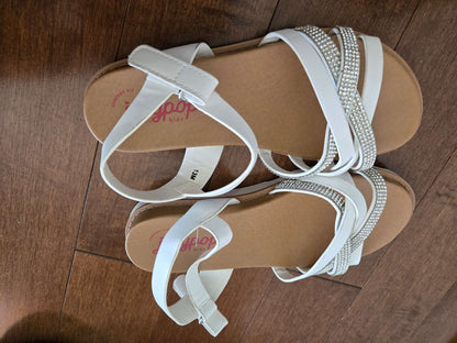 Jellypop kid girls' strappy white and diamante sandals in size 13M, Shoes 13 (Kids:4-8yr)
