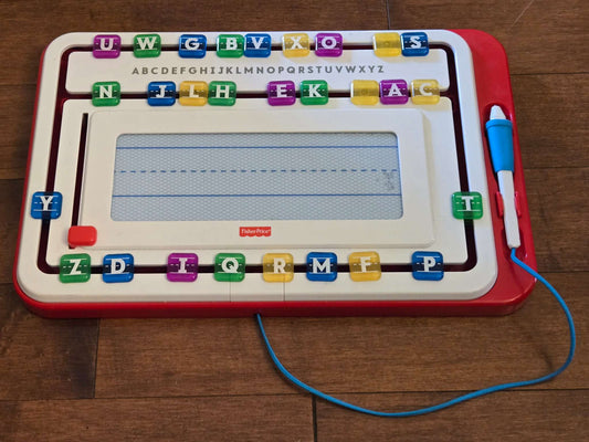 Fisher-Price Learning Alphabet slide writer and magnetic drawing tablet (retails for $30)