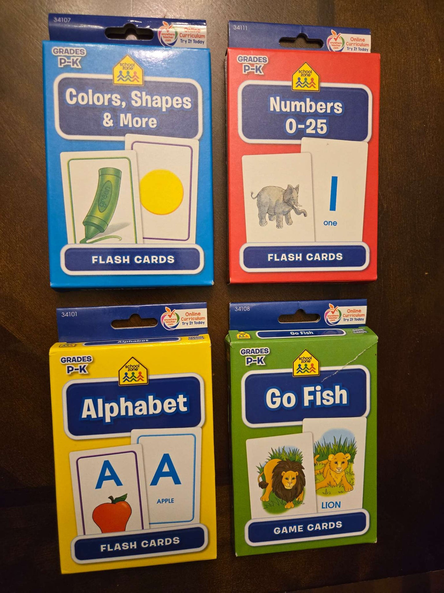 School Zone Flash Cards 8-Pack (retails for $28)