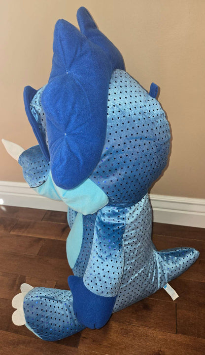 Large blue triceratops plushie