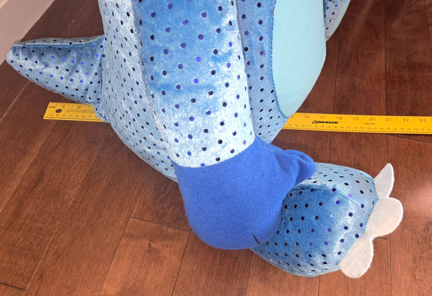 Large blue triceratops plushie