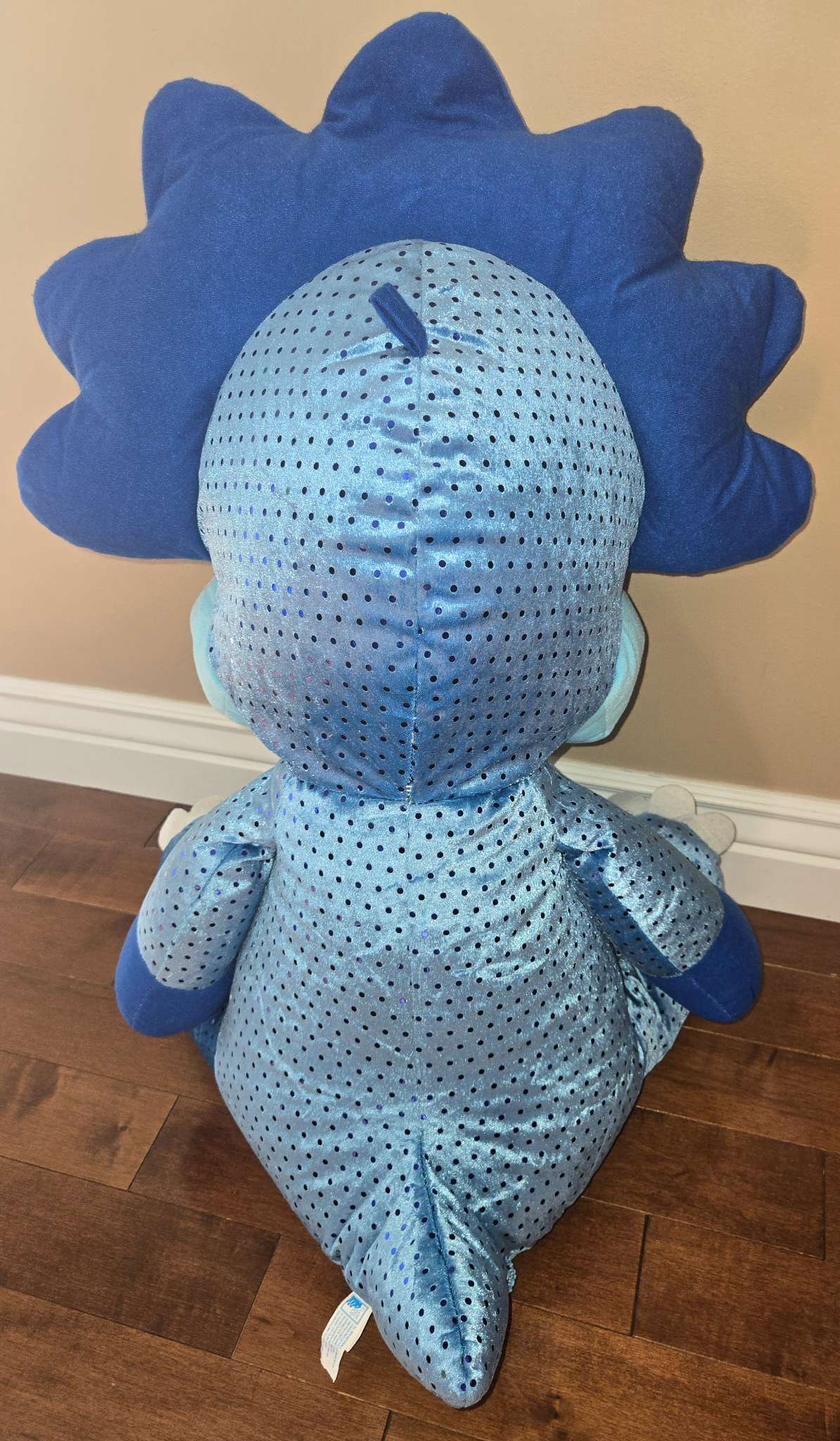 Large blue triceratops plushie