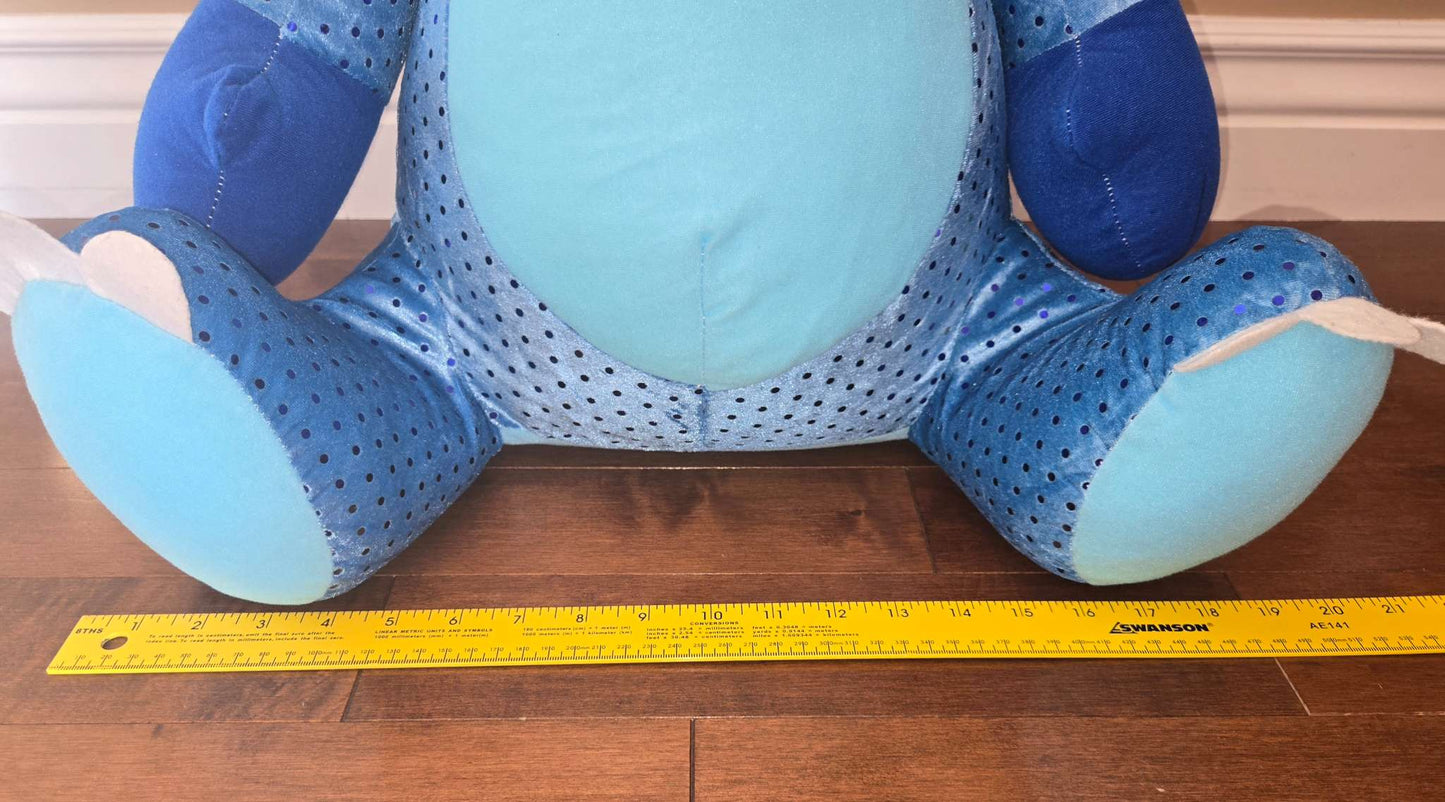 Large blue triceratops plushie
