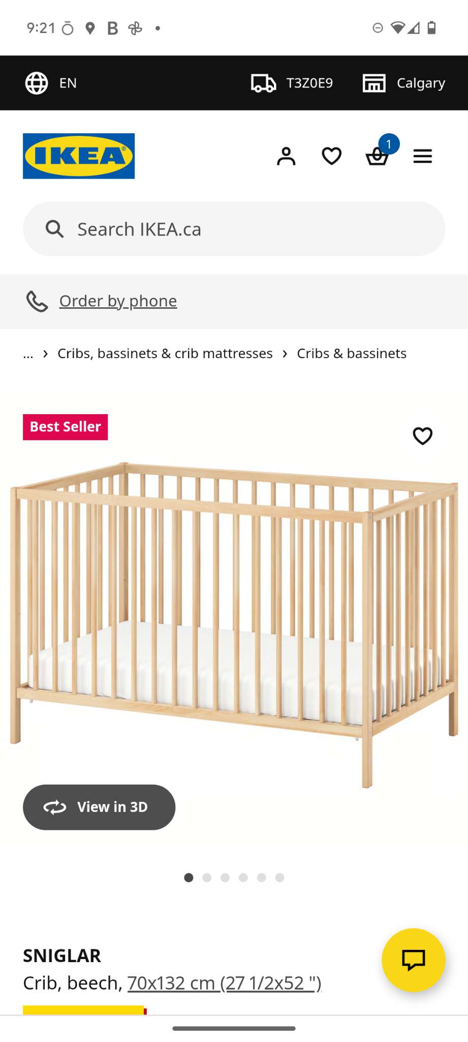 crib and mattress new, used few times