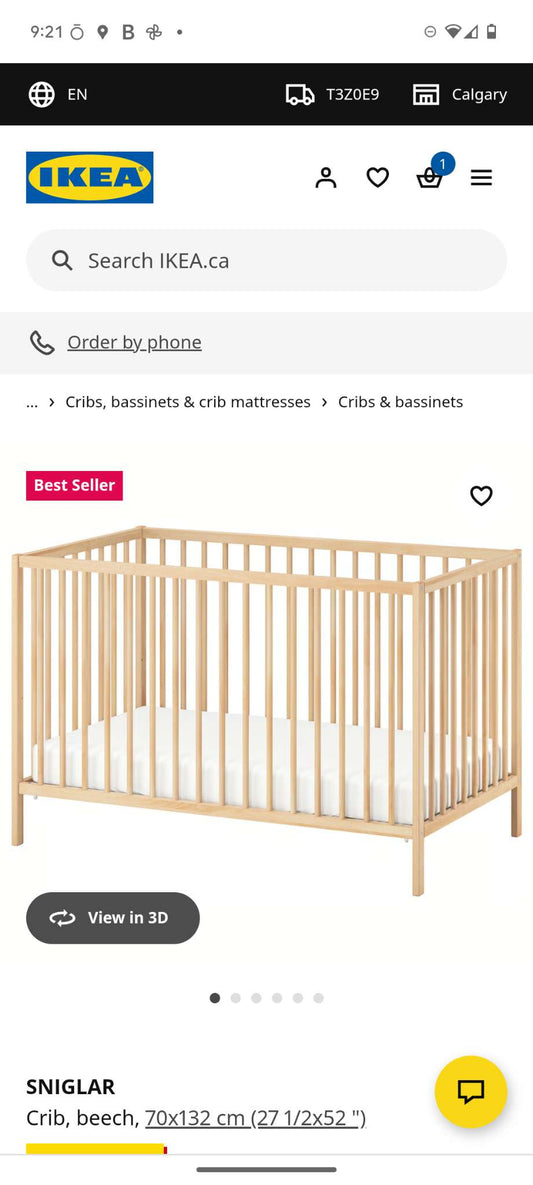crib and mattress new, used few times