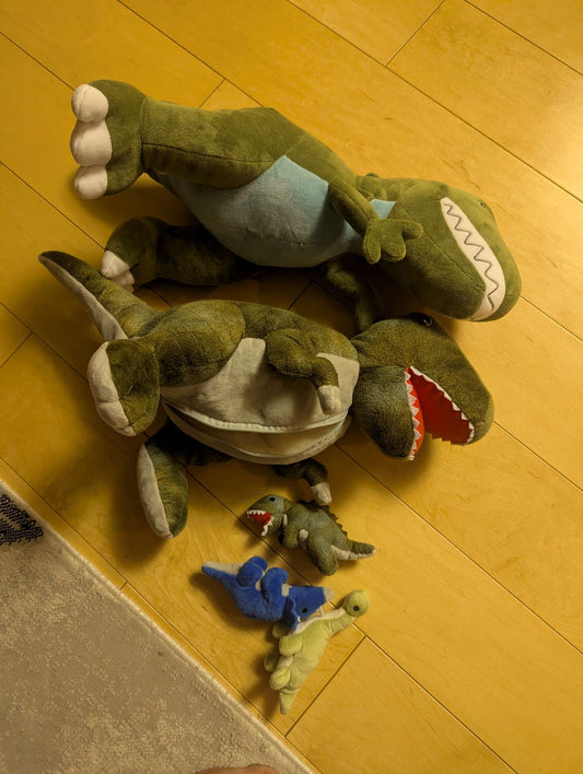 Dino family stuffies