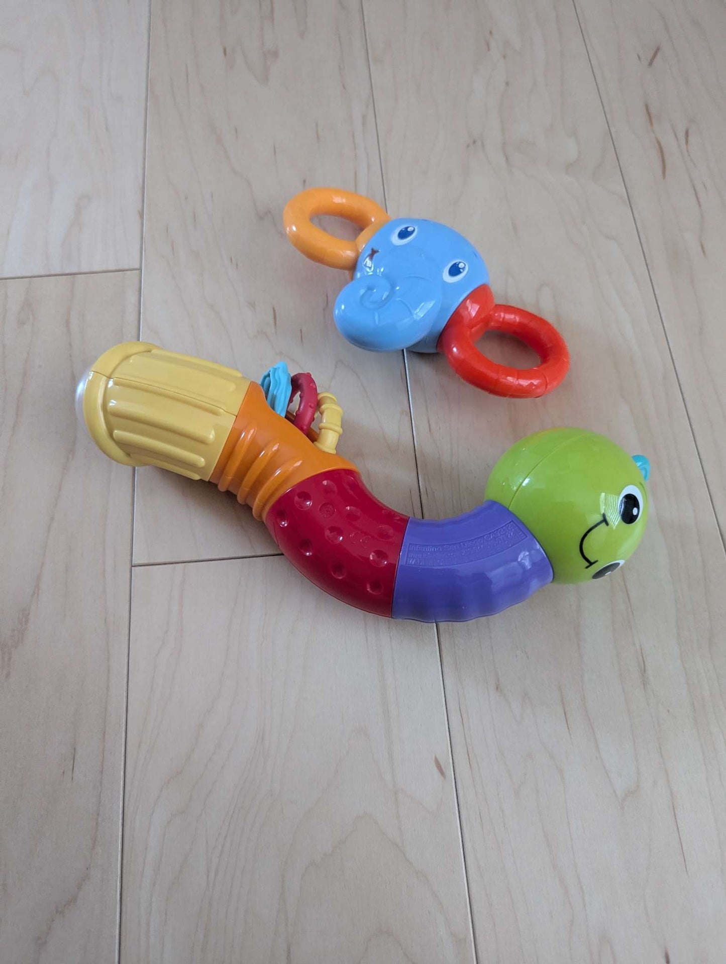 Infant to toddler rattle / learning toys, elephant and caterpillar