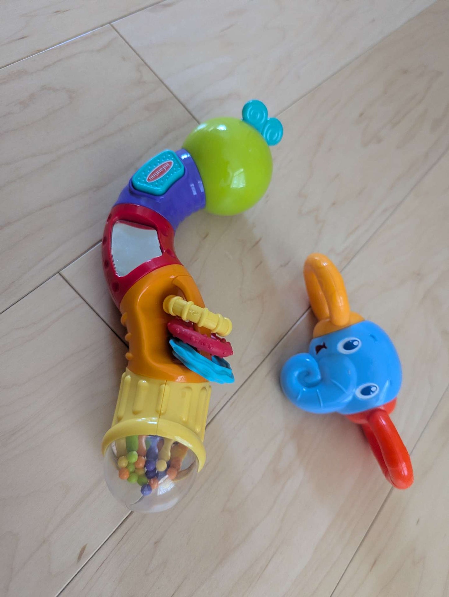 Infant to toddler rattle / learning toys, elephant and caterpillar