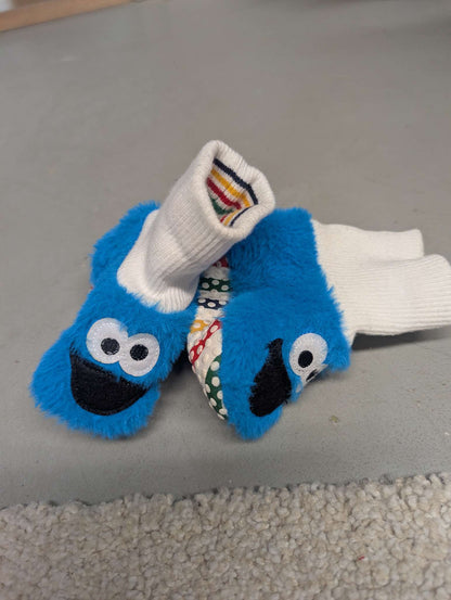 Cookie Monster baby slippers , Shoes 4.5 (Walkers:12-24 mth)