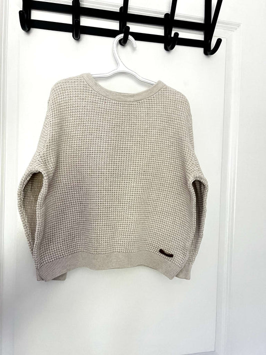 Beige waffle knit sweater, Kids 5/5T (extra small)