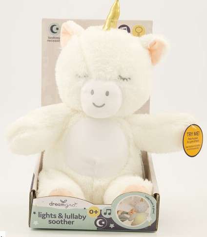 Dream Gro  White Unicorn Lights & Lullaby Soother