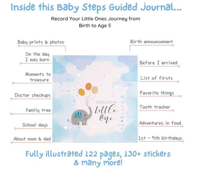 Baby Journal Set to Record Your Little One's Journey from Birth to Age 5