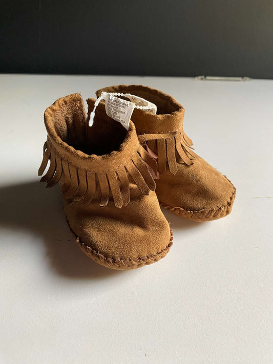 Teeny Toes Brown Moccasins Size 2, Shoes 2 (Baby: 0-12 mth)