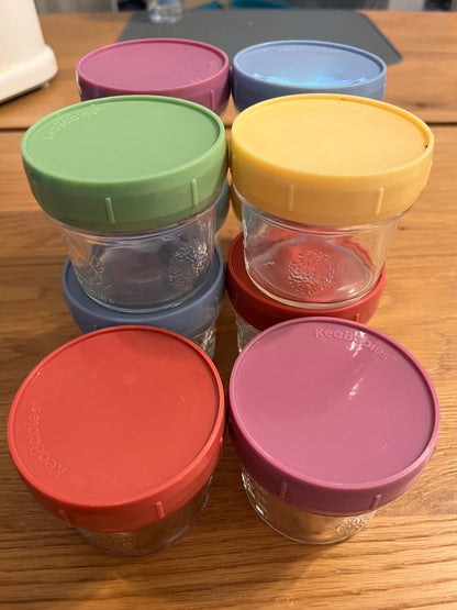 Mini Glass Food Storage Jars x10