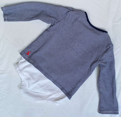 Joules L/S striped body suit with tractor Sz 18-24mth (MSRP $65), Kids 24 Month (18-24M)