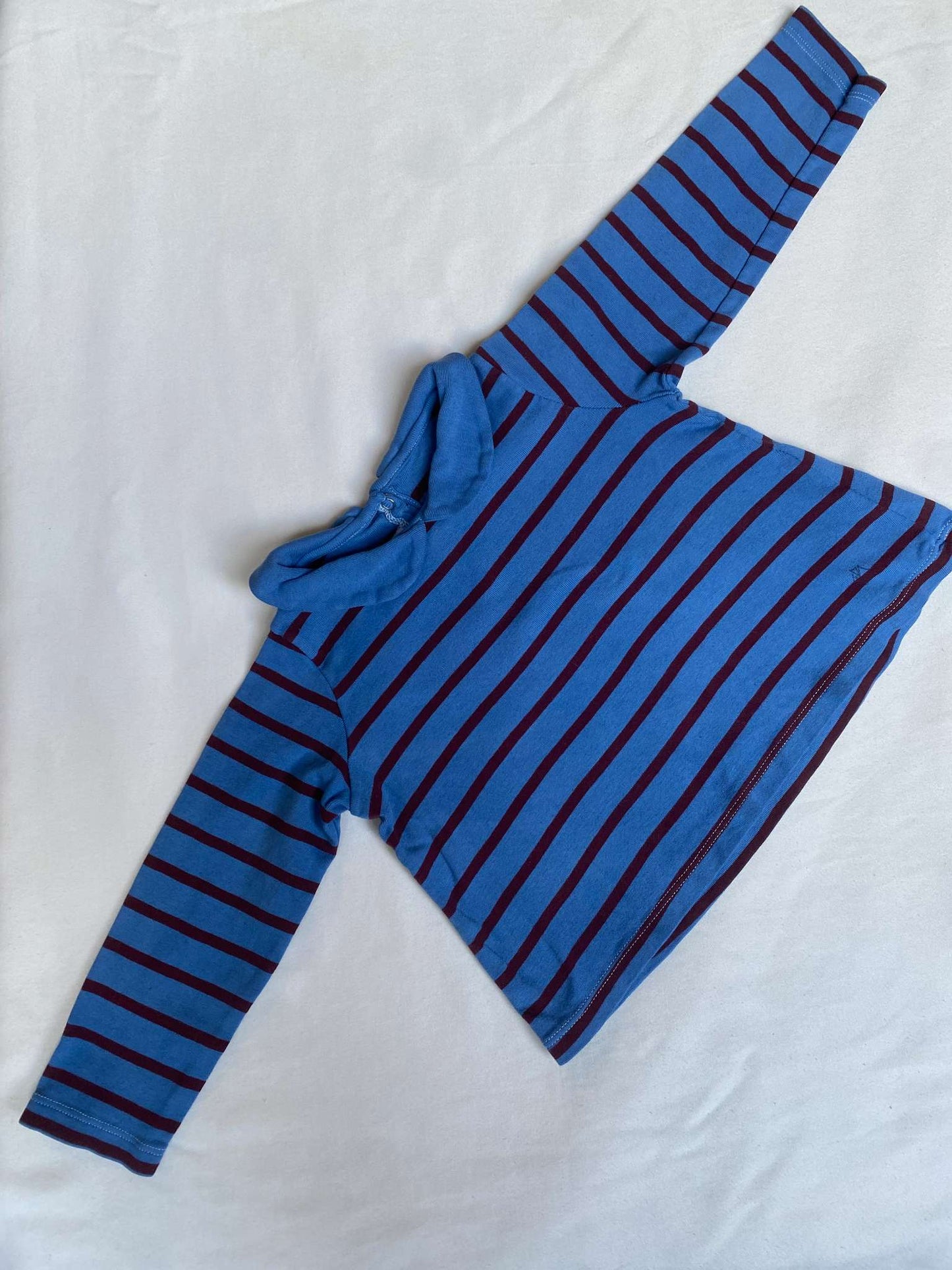Petit Bateau (French brand) L/S striped girls' top Breton shirt with Peter pan collar Sz 24 mths (MSRP $60), Kids 24 Month (18-24M)