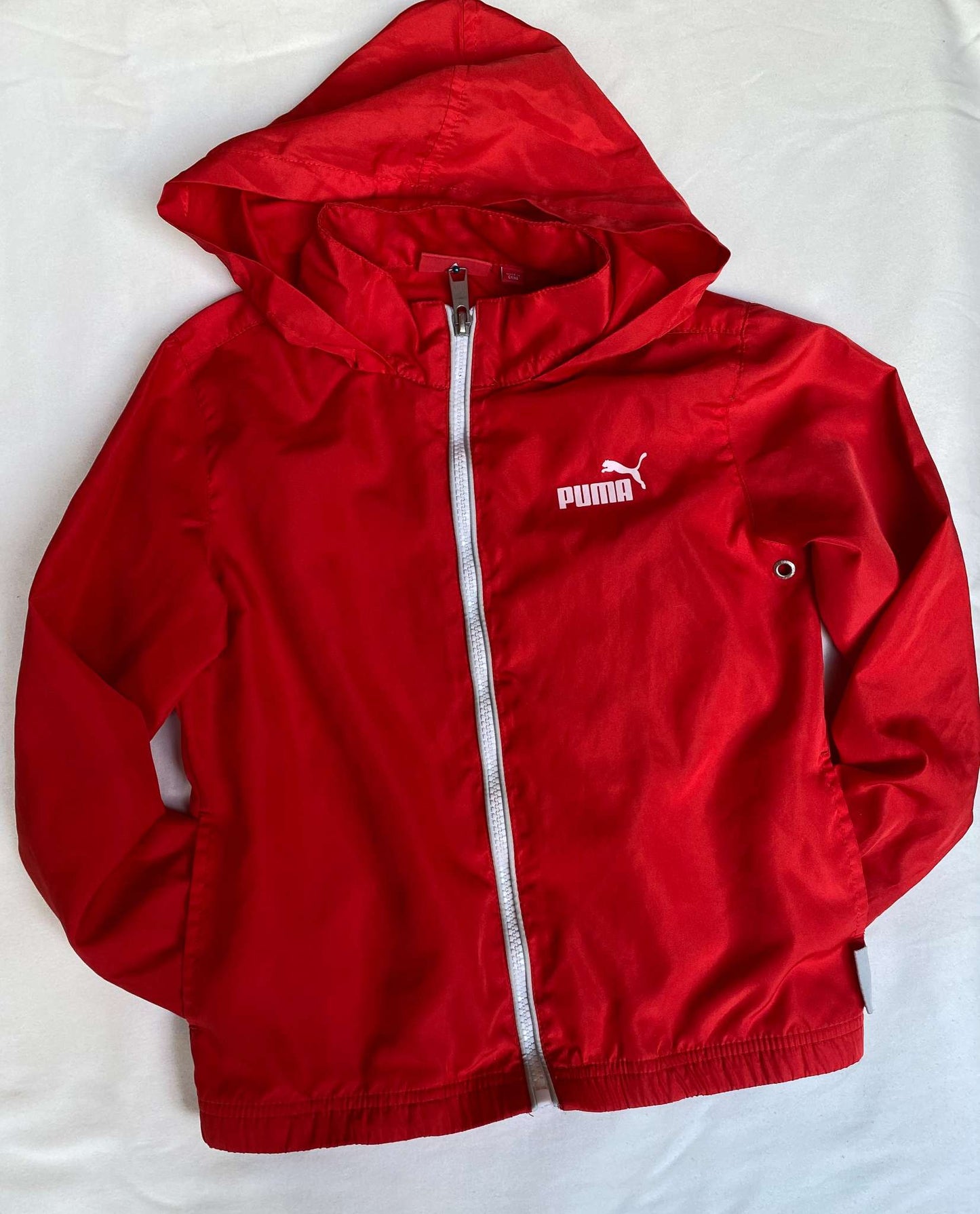 Puma Red Windbreaker with roll up hood and stow pouch Sz 5T (MSRP 60), Kids 5/5T