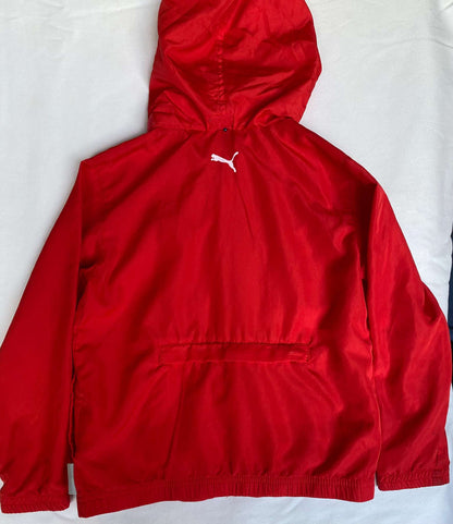 Puma Red Windbreaker with roll up hood and stow pouch Sz 5T (MSRP 60), Kids 5/5T
