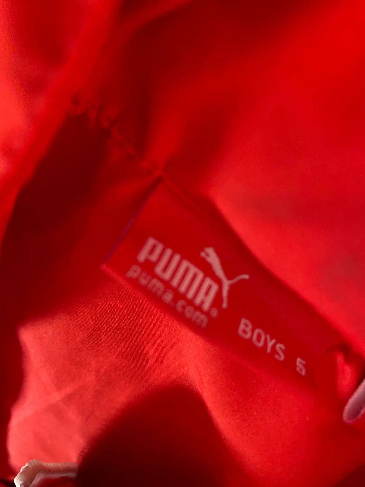 Puma Red Windbreaker with roll up hood and stow pouch Sz 5T (MSRP 60), Kids 5/5T