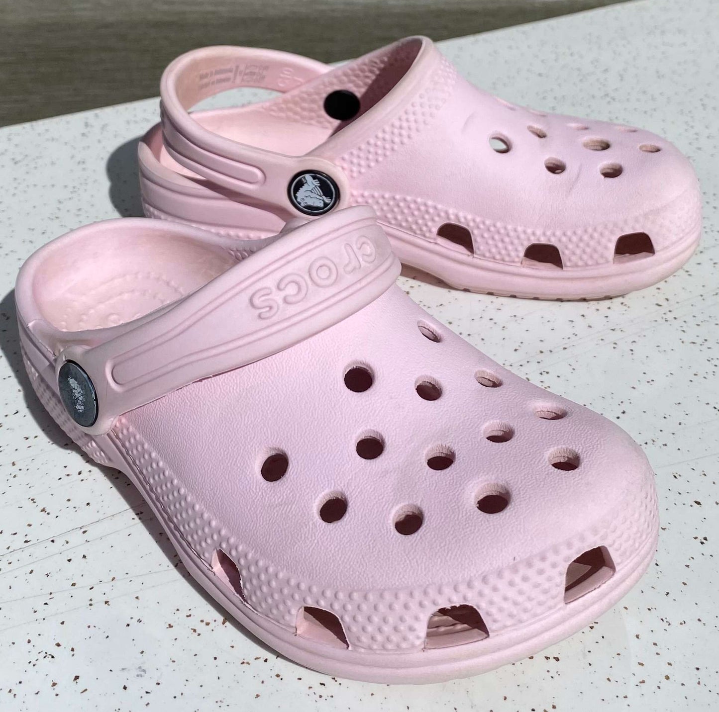 Pink Crocs Classic Clogs in size C10 (MSRP $50), Shoes 10 (Toddler:2-4yr)
