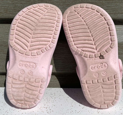 Pink Crocs Classic Clogs in size C10 (MSRP $50), Shoes 10 (Toddler:2-4yr)