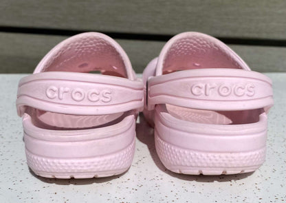 Pink Crocs Classic Clogs in size C10 (MSRP $50), Shoes 10 (Toddler:2-4yr)