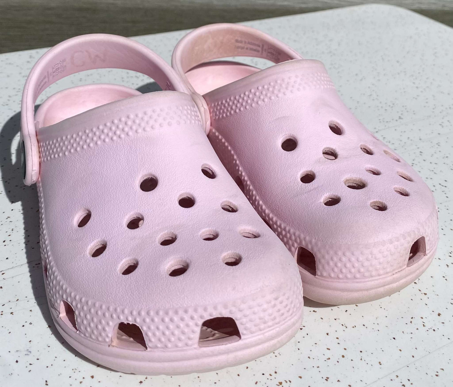Pink Crocs Classic Clogs in size C10 (MSRP $50), Shoes 10 (Toddler:2-4yr)