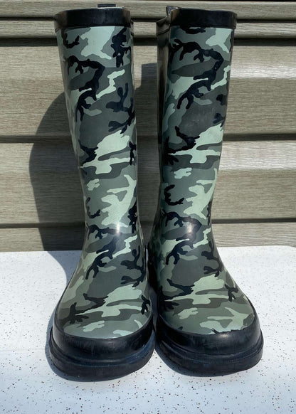 Outbound Kids Waterproof Camo Rubber Rain Boots Sz 1 Youth, Shoes 1 (Kids:4-8yr)