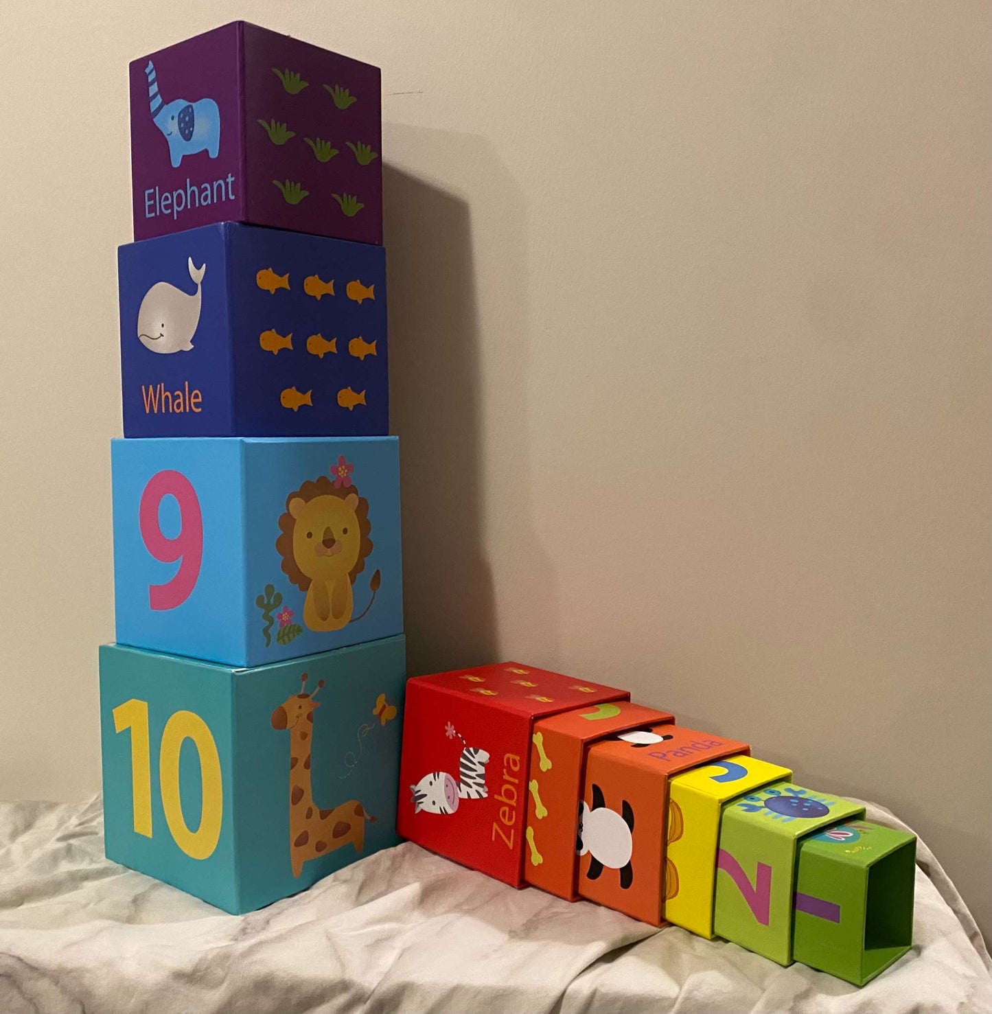 Nesting counting/animal/colour boxes