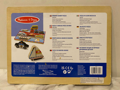 Melissa & Doug Vehicles Wooden Chunky Puzzle