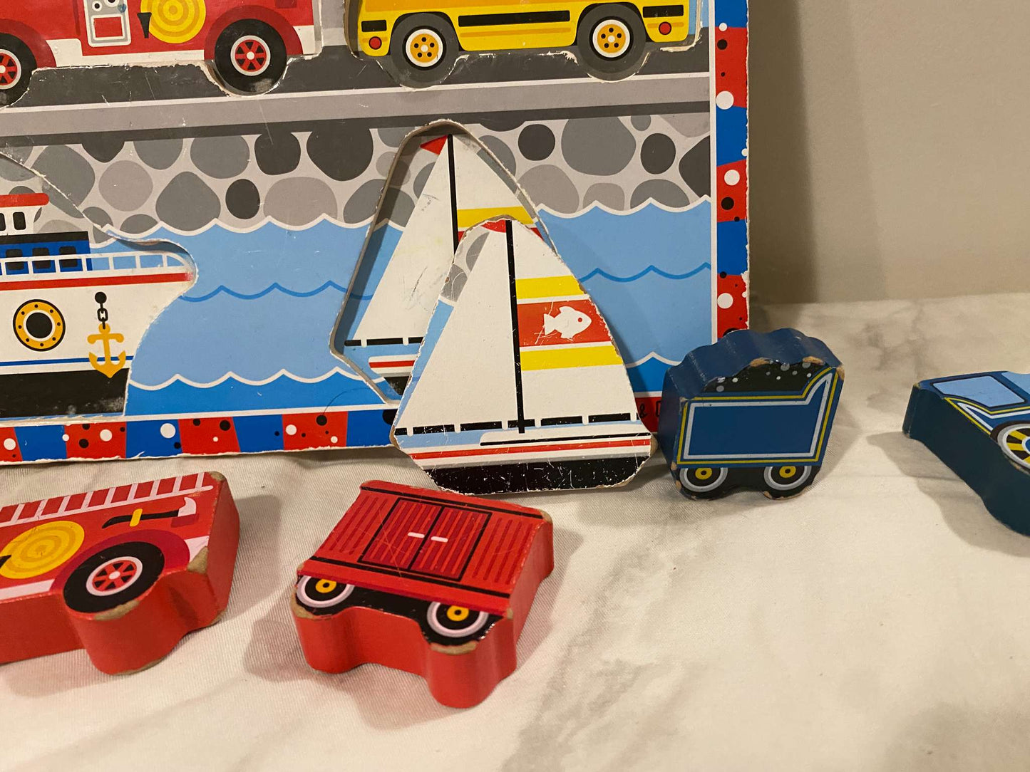 Melissa & Doug Vehicles Wooden Chunky Puzzle