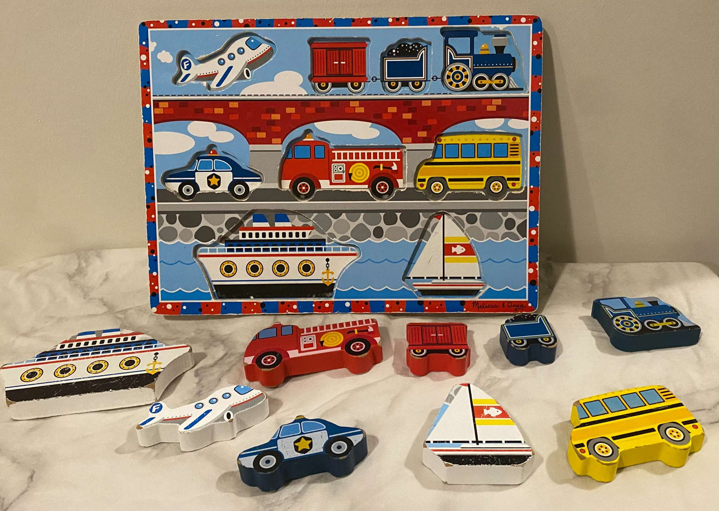 Melissa & Doug Vehicles Wooden Chunky Puzzle